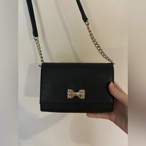 Kate Spade Black Crossbody Bag with Gold Chain